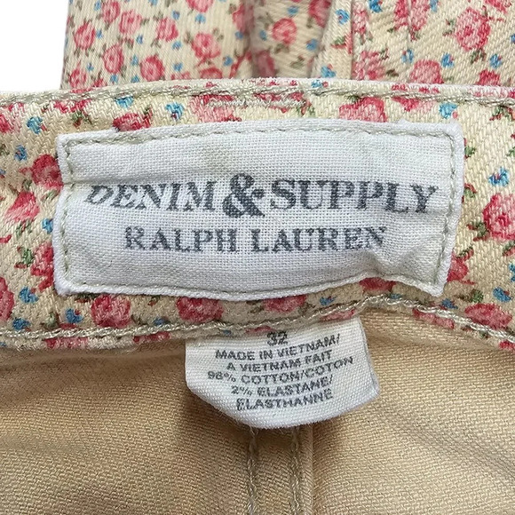 Ralph Lauren Denim & Supply Womens Floral Jeans Zip Bottom Size 32 - Picture 4 of 7